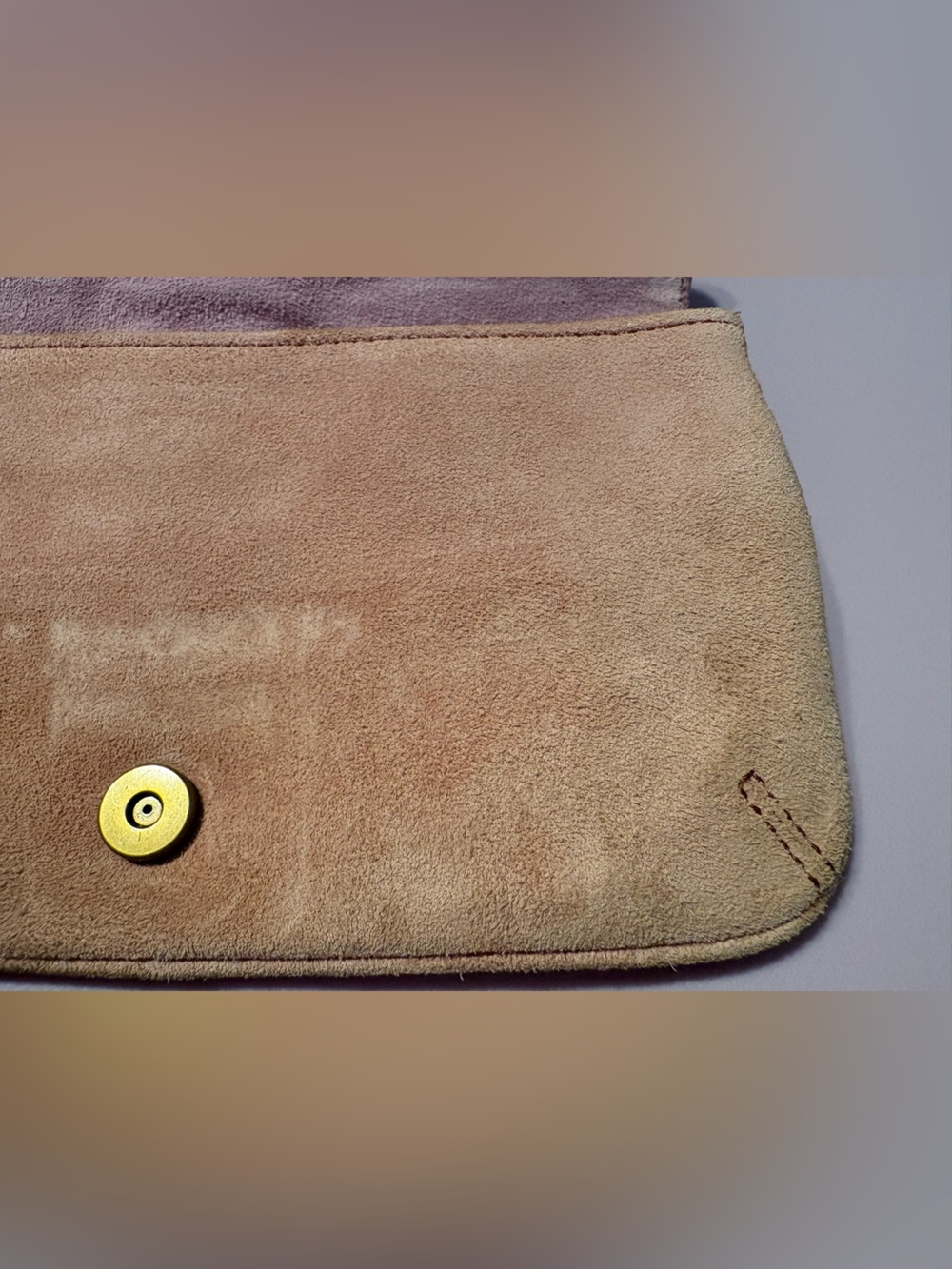 Coach Y2K Pink/Purple Suede and Leather Small Soho Wristlet Clutch— FLAWS! - Picture 12 of 15